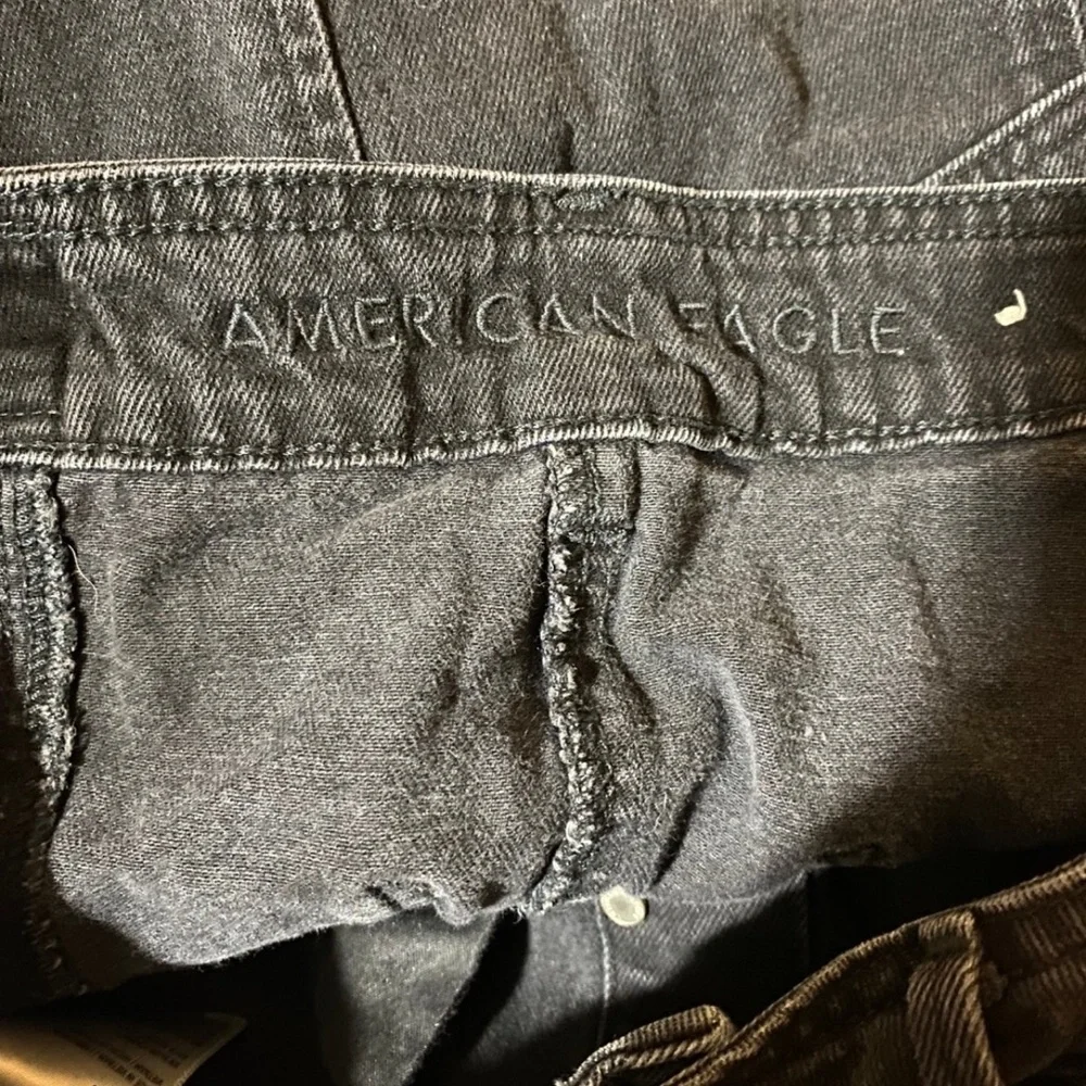 American Eagle Black Button Front Jean Skirt, size 4, light wear - Picture 3 of 4